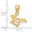 14K MOM with Heart Charm