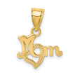 14K MOM with Heart Charm