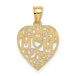 14K MOM in Heart Charm