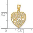 14K MOM in Heart Charm