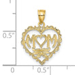 14K MOM in Heart Charm
