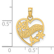 14K #1 MOTHER in Heart Frame Charm