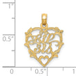 14K LIL SIS in Heart Charm