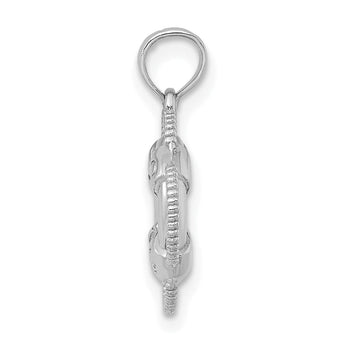 14K White 3D Gold Lifesaver Pendant