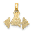 14K Hand Holding Barbell Charm