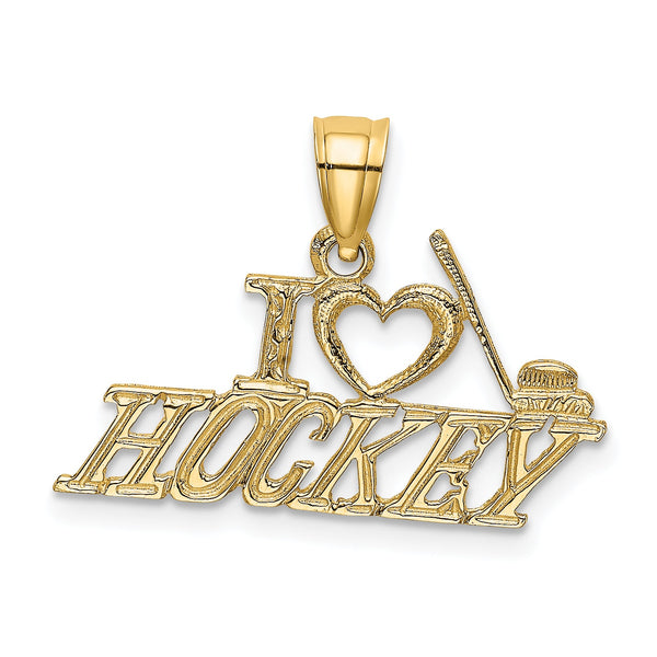 14K I LOVE HOCKEY Charm