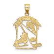 14K Hockey Story Framed Charm