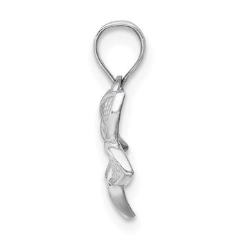 14K White Polished Mini Plumeria Pendant