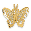 14K Brushed & Diamond-cut Butterfly Pendant
