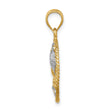 14K w/White Rhodium Polished Sealife Pendant
