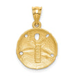 14K Brushed Diamond-Cut Sand Dollar Pendant
