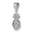 14K White Polished 3D Pineapple Pendant