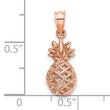14K Rose Polished 3D Pineapple Pendant