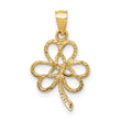 14K Polished Trinity Clover Pendant