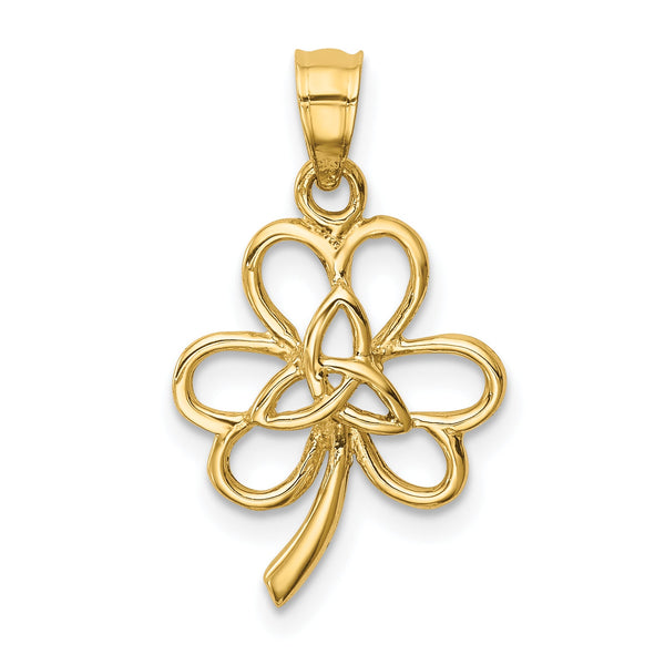 14K Polished Trinity Clover Pendant