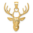 14K Polished Deer Head Pendant