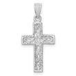 14K White Polished Braided Cross Pendant