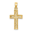 14K Polished Braided Cross Pendant