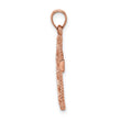 14K Rose Polished Braided Cross Pendant