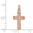 14K Rose Polished Braided Cross Pendant