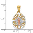 14K Two-tone & White Rhodium Polished Guadalupe Pendant