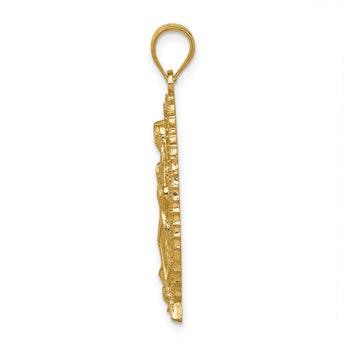 14K Polished & Textured Guadalupe Pendant