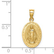 14K Polished Miraculous Medal Pendant