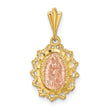 14K Two-tone Polished St. Mary Medal Pendant