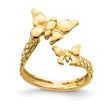 14K Polished & Textured Butterfly Toe Ring
