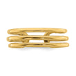 14K Polished 3 Row Toe Ring