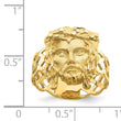 14K Brushed & Polished D/C Jesus Head Ring