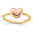 14K Two-tone Polished Heart Ring
