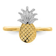 14K and White Rhodium Polished Pineapple Ring