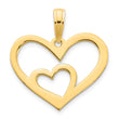 14ky Heart in a Heart Pendant