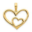 14ky Heart in a Heart Pendant