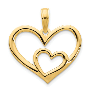 14ky Heart in a Heart Pendant