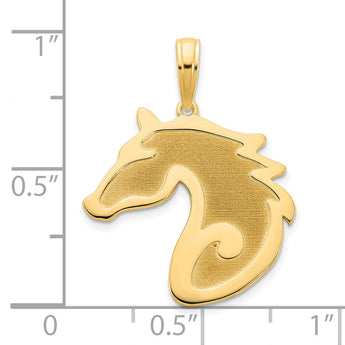 14k Sandblasted Horse Head Charm
