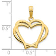 14k  Heart in a Heart Pendant