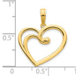 14k Fancy Open Heart Pendant