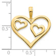 14ky Heart in a Heart Pendant