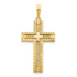 14k Fancy Sandblasted Cross Pendant