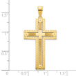 14k Fancy Sandblasted Cross Pendant