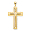 14k Fancy Sandblasted Cross Pendant