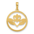 14k Claddagh Circle Pendant