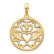 14k Claddagh Circle Pendant