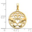 14k Claddagh Circle Pendant