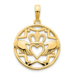 14k Claddagh Circle Pendant