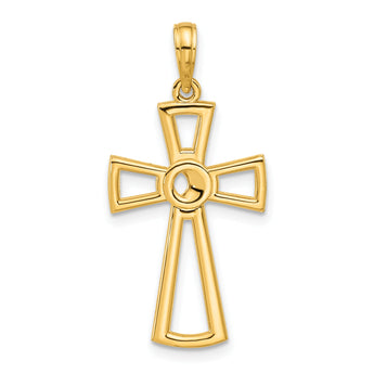 14k Polished Fancy Cross
