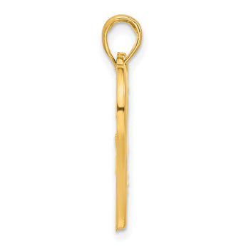 14k Polished Floral Heart Pendant