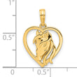 14k Polished Horse Head In Heart Pendant
